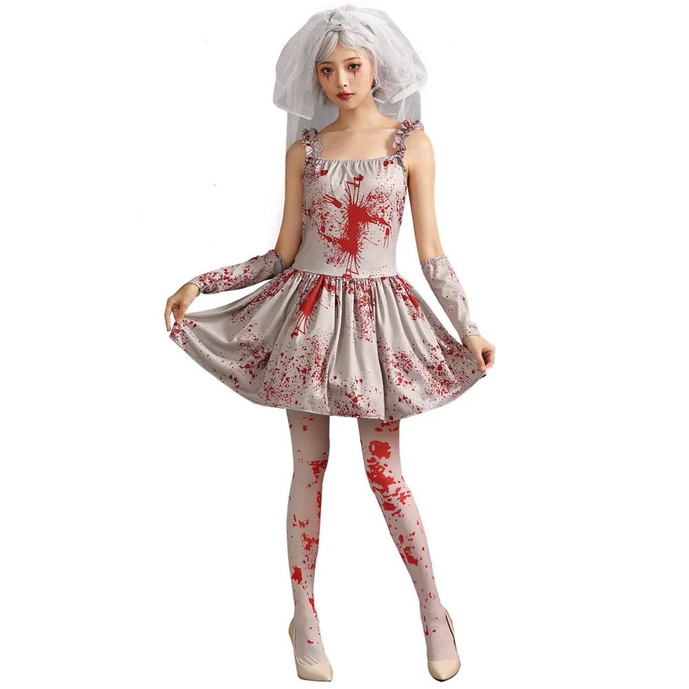 Adult Women Scary Bloody Ghost Bride Costume Halloween Bloody Horror Couple Cosplay Costume For Halloween Corpse Bride Unifrom
Adult Women Scary Bloody Ghost Bride Costume Halloween Bloody Horror Couple Cosplay Costume For Halloween Corpse Bride Unifrom