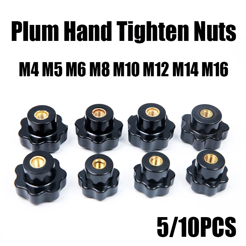 5PCS M4 M5 M6 M8 M10 M12 M14 M16 Plum Hand Tighten Nuts Handle Thread Mechanical Black Thumb Nuts Clamping Knob Manual Nuts
5PCS M4 M5 M6 M8 M10 M12 M14 M16 Plum Hand Tighten Nuts Handle Thread Mechanical Black Thumb Nuts Clamping Knob Manual Nuts