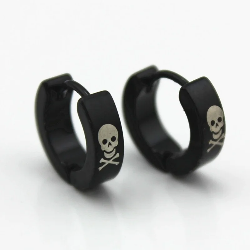 Men Vintage Black Skull Head Pattern Cool Stainless Steel Small Circle Round Stud Earrings Accessories Jewelry Anti-allergic
Men Vintage Black Skull Head Pattern Cool Stainless Steel Small Circle Round Stud Earrings Accessories Jewelry Anti-allergic