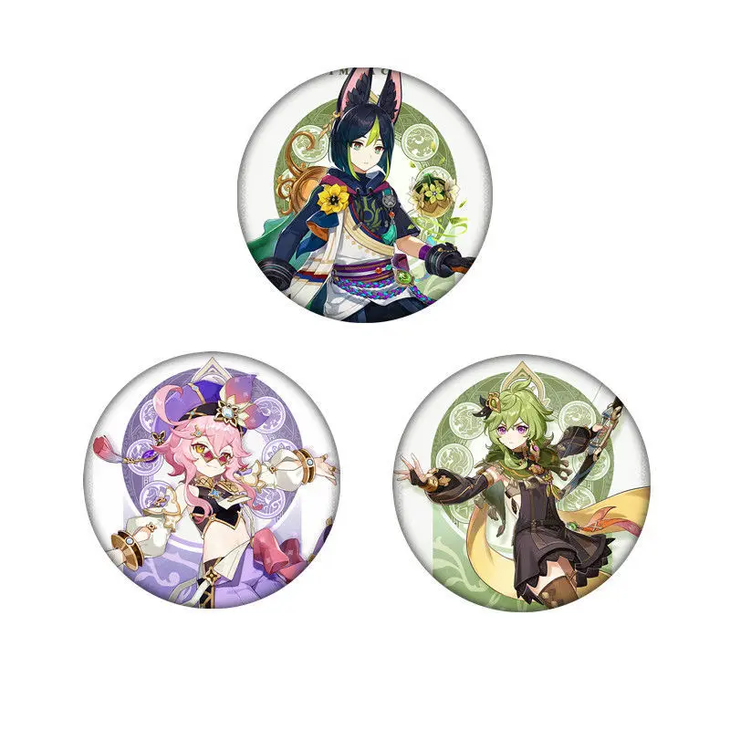 Game Genshin Impact Tighnari Collei Dori Sumeru Anime Brooches Cute Cartoon Round Badge Cosplay Bag Pendant Pins Accessories
Game Genshin Impact Tighnari Collei Dori Sumeru Anime Brooches Cute Cartoon Round Badge Cosplay Bag Pendant Pins Accessories