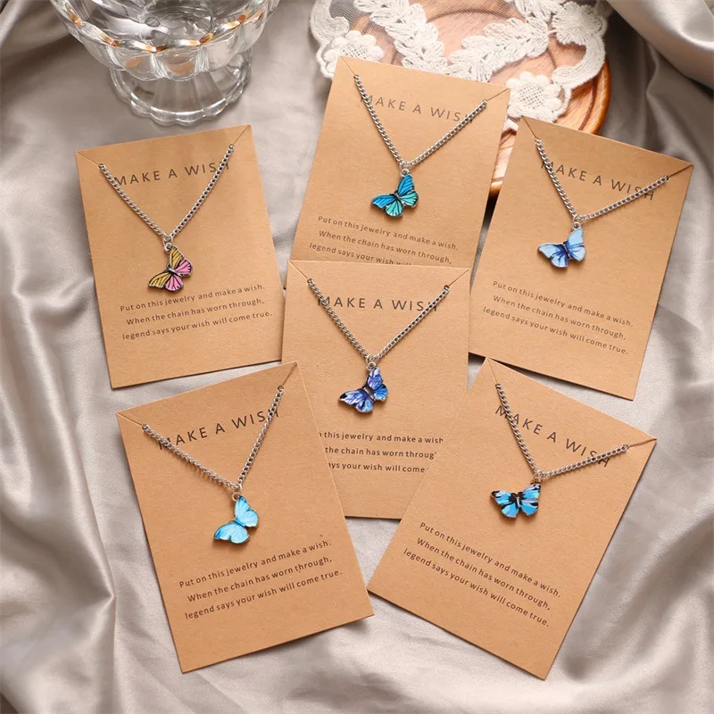 Korean Fashion Butterfly Pendant Necklace Chain For Women Golden Colorful Cute Statement Necklace Jewelry Gift Dropshipping
Korean Fashion Butterfly Pendant Necklace Chain For Women Golden Colorful Cute Statement Necklace Jewelry Gift Dropshipping