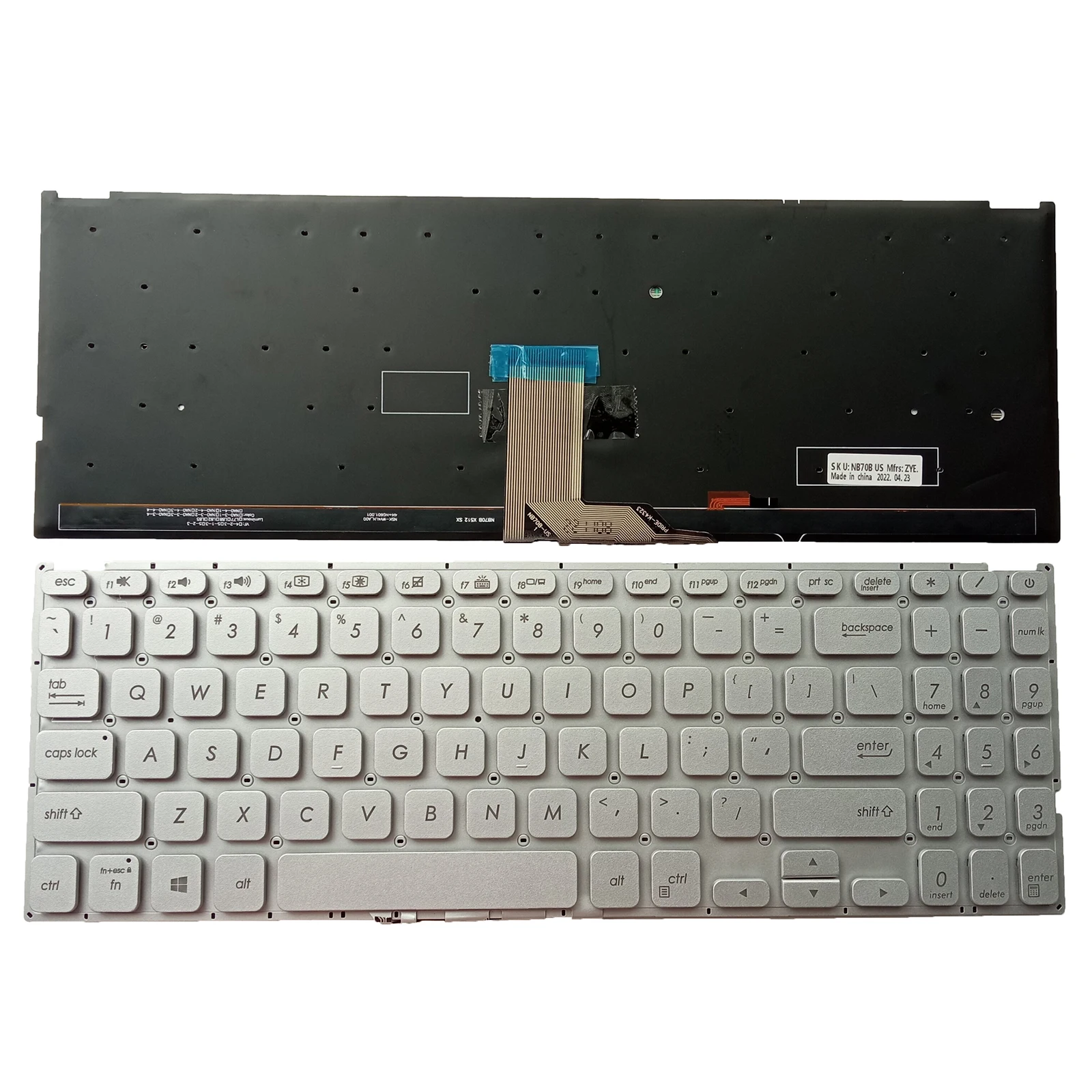 US Keyboard for Asus Vivobook X512 X512D X512DA X512FA X512U X512UA Silver Backlit
US Keyboard for Asus Vivobook X512 X512D X512DA X512FA X512U X512UA Silver Backlit