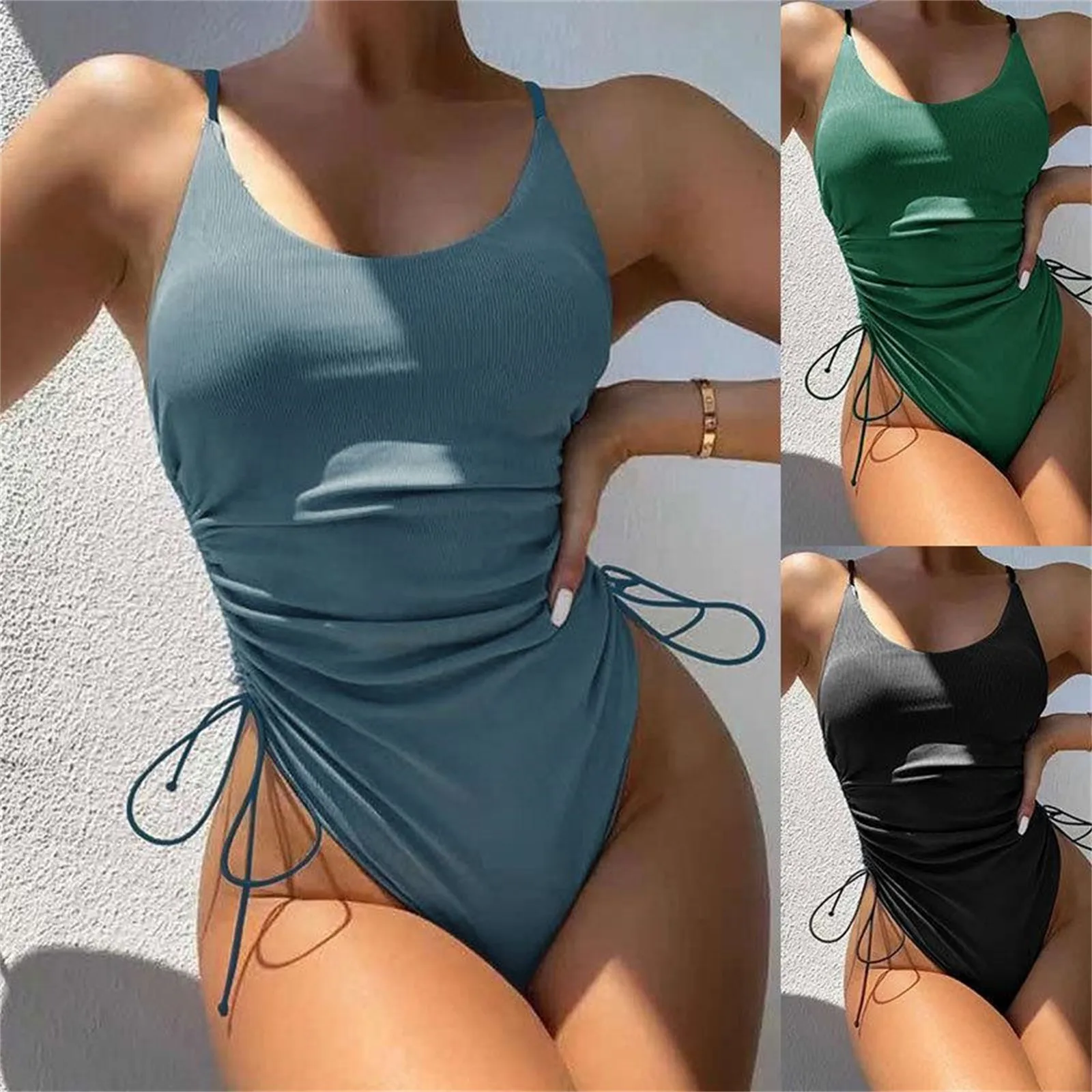 Women'S Swimsuit Sexy Bikini Solid Color Conjoined Swimsuit High Waist Swimsuit Beach Suit Bikini Thong
Women'S Swimsuit Sexy Bikini Solid Color Conjoined Swimsuit High Waist Swimsuit Beach Suit Bikini Thong