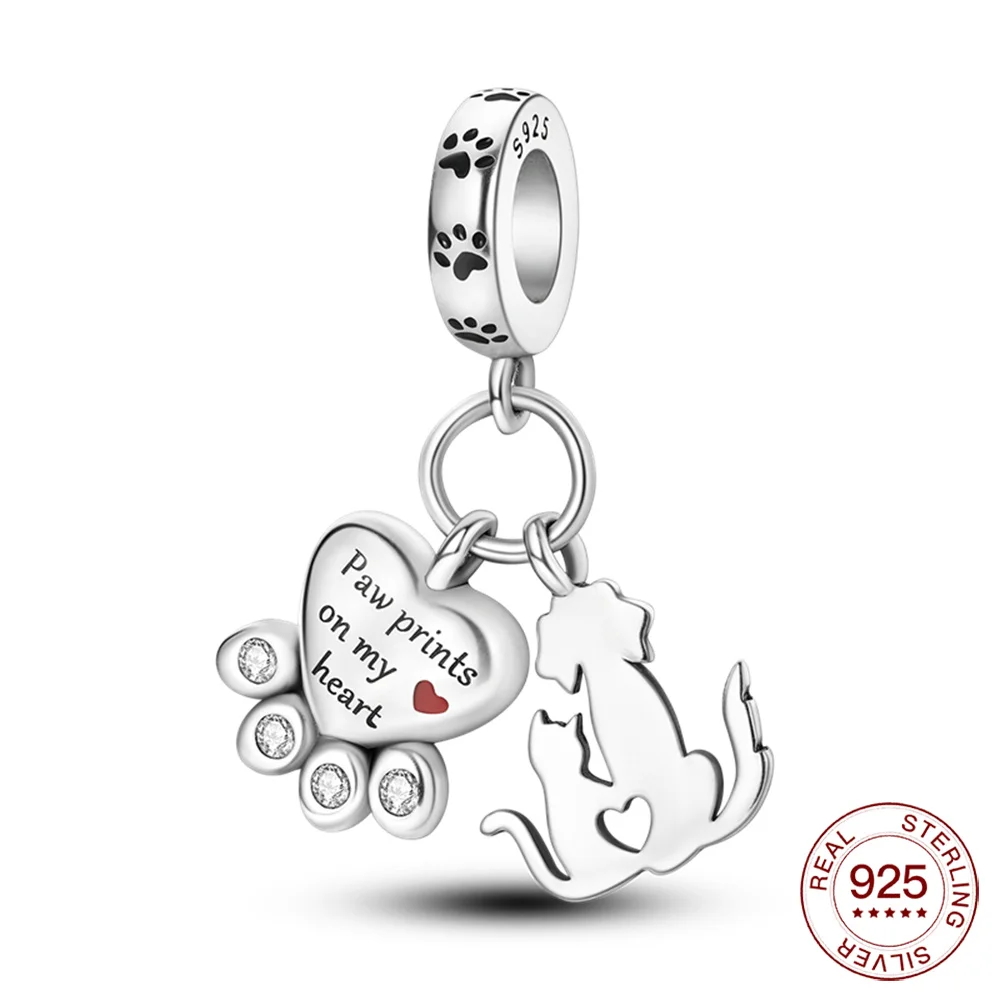 Silver Charm 925 Footprint Dog And Cat Double Dangle Charm For Moment Bracelet Friends Mom Mom Gift Sale
Silver Charm 925 Footprint Dog And Cat Double Dangle Charm For Moment Bracelet Friends Mom Mom Gift Sale