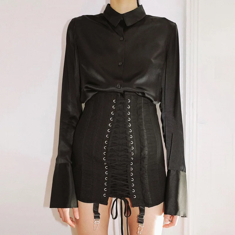 Women High Waist Patchwork Bandage Skinny Skirts Summer Vintage Lace Up A-line Skirt Gothic Punk Metal Streetwear Eyelet Y2k 
Women High Waist Patchwork Bandage Skinny Skirts Summer Vintage Lace Up A-line Skirt Gothic Punk Metal Streetwear Eyelet Y2k