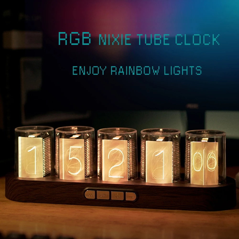 Novelty Lighting Led Electronic Cyberpunk Desktop Table Lamps Digital Watch RGB Nixie Tube Clock Table Clock Luxury Desk Clocks
Novelty Lighting Led Electronic Cyberpunk Desktop Table Lamps Digital Watch RGB Nixie Tube Clock Table Clock Luxury Desk Clocks