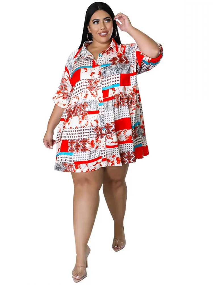 Short Shirt Dress Women 5XL Plus Size Half Sleeve Single Breasted Patchwork Ropa Mujer 2022 New Print Loose Casual Dress Vestido
Short Shirt Dress Women 5XL Plus Size Half Sleeve Single Breasted Patchwork Ropa Mujer 2022 New Print Loose Casual Dress Vestido