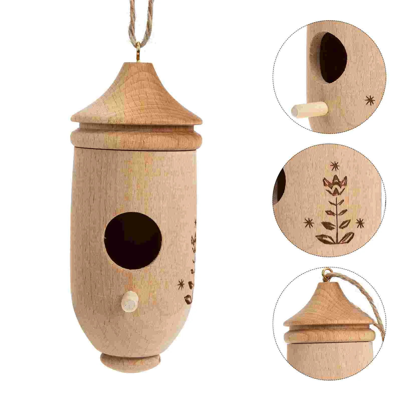 Hanging Nest Decor Decorative Miniature Wood Nest Ornament Wood Bird House Hanging Nest Decor for Garden Yard
Hanging Nest Decor Decorative Miniature Wood Nest Ornament Wood Bird House Hanging Nest Decor for Garden Yard