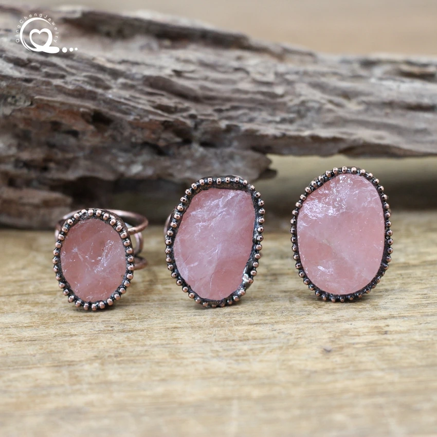Antique Copper Rough Rose Quartzs Rings Natural Stone Healing Crystal Adjustable Finger Ring Fashion Jewelry Gift For Her,QC4175
Antique Copper Rough Rose Quartzs Rings Natural Stone Healing Crystal Adjustable Finger Ring Fashion Jewelry Gift For Her,QC4175
