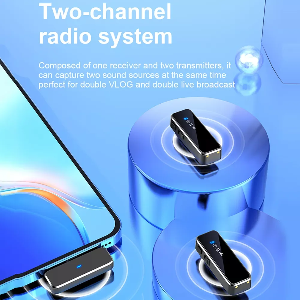 NEW2023 1 To 2 Lavalier Microphone Noise Reduction Lapel Microphones Set with Charging Box Wireless Lavalier Microphone 2.4g Kit
NEW2023 1 To 2 Lavalier Microphone Noise Reduction Lapel Microphones Set with Charging Box Wireless Lavalier Microphone 2.4g Kit