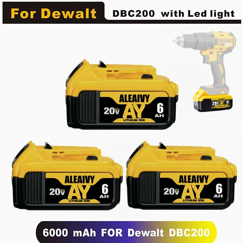 20V 5.0Ah 6.0Ah MAX XR Battery power tool Replacement for DeWalt DCB184 DCB181 DCB182 DCB200 20V 3A 5A 6A 18Volt 20 v Battery
20V 5.0Ah 6.0Ah MAX XR Battery power tool Replacement for DeWalt DCB184 DCB181 DCB182 DCB200 20V 3A 5A 6A 18Volt 20 v Battery