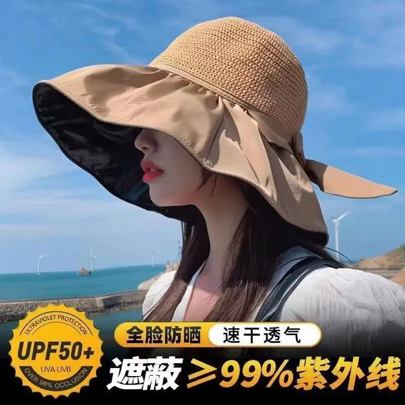 Summer Black Rubber Bowknot Sun Hat Women's UV-proof Large Brim Sunshade Sun Knitted Hollow Sunscreen Hat Beach Bathing Hats
Summer Black Rubber Bowknot Sun Hat Women's UV-proof Large Brim Sunshade Sun Knitted Hollow Sunscreen Hat Beach Bathing Hats