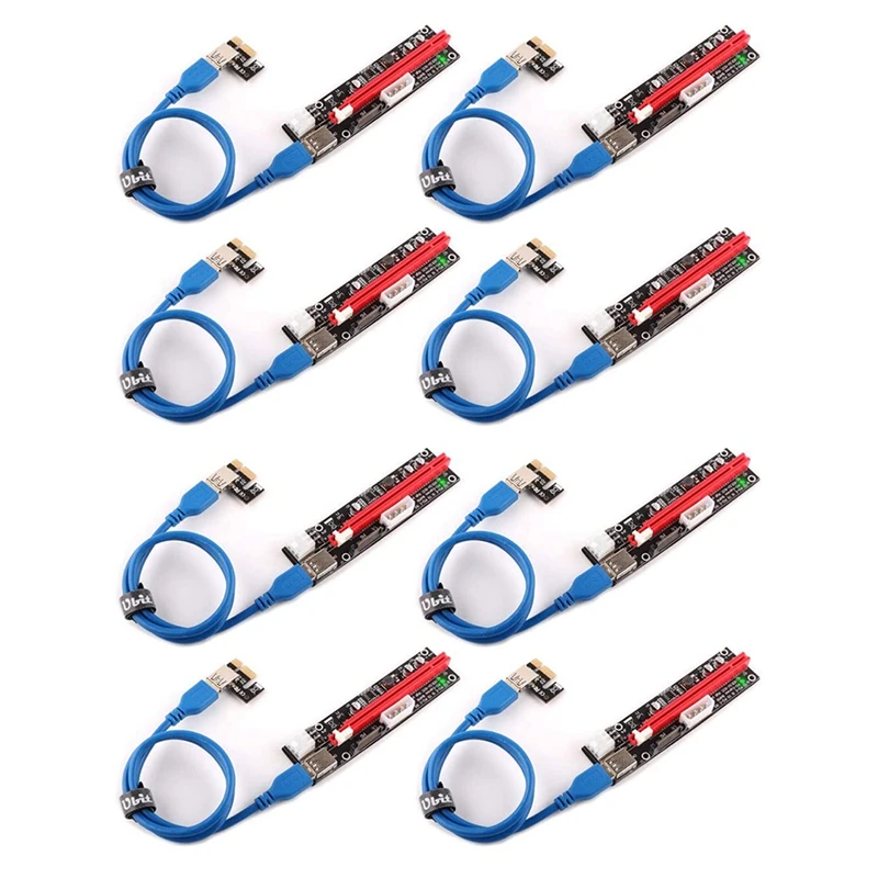 8 шт., Райзер Pcie, 3 в 1, от 1X до 16X, Райзер Pcie со светодиодсветильник кой,-Кабель USB 3,0, 3 варианта питания (6 контактов/SATA/Molex)
8 шт., Райзер Pcie, 3 в 1, от 1X до 16X, Райзер Pcie со светодиодсветильник кой,-Кабель USB 3,0, 3 варианта питания (6 контактов/SATA/Molex)