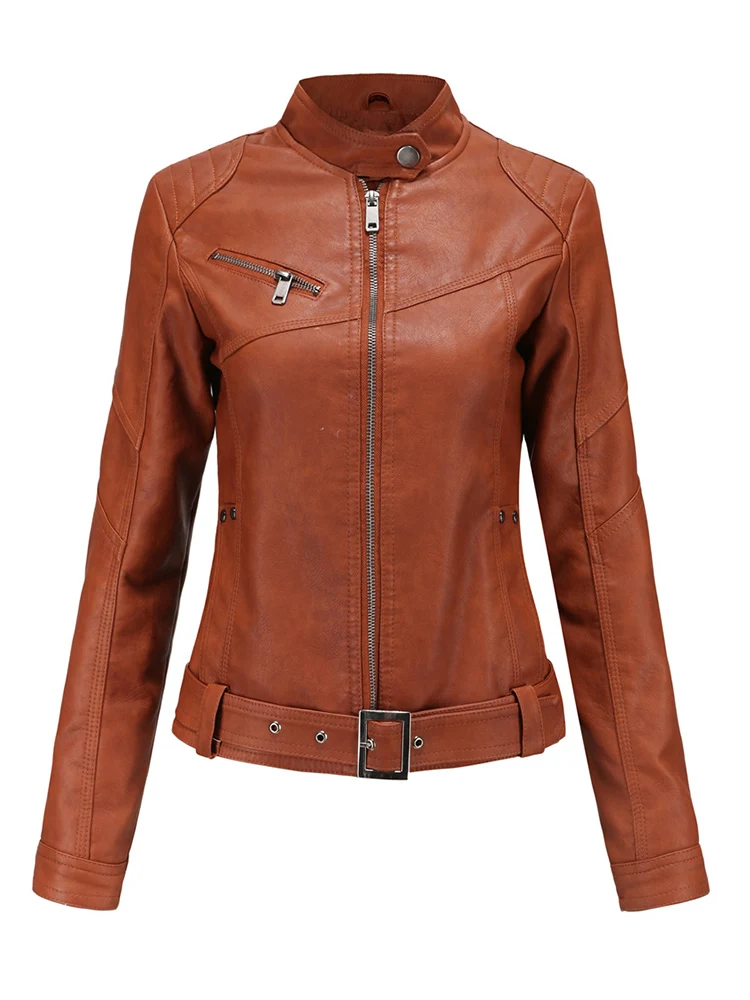 Fitaylor Spring Autumn S-XXXL Slim Chic Faux Leather Jacket Women Moto Bike PU Leather Short Coat Stand Collar Outwear Whit Belt
Fitaylor Spring Autumn S-XXXL Slim Chic Faux Leather Jacket Women Moto Bike PU Leather Short Coat Stand Collar Outwear Whit Belt