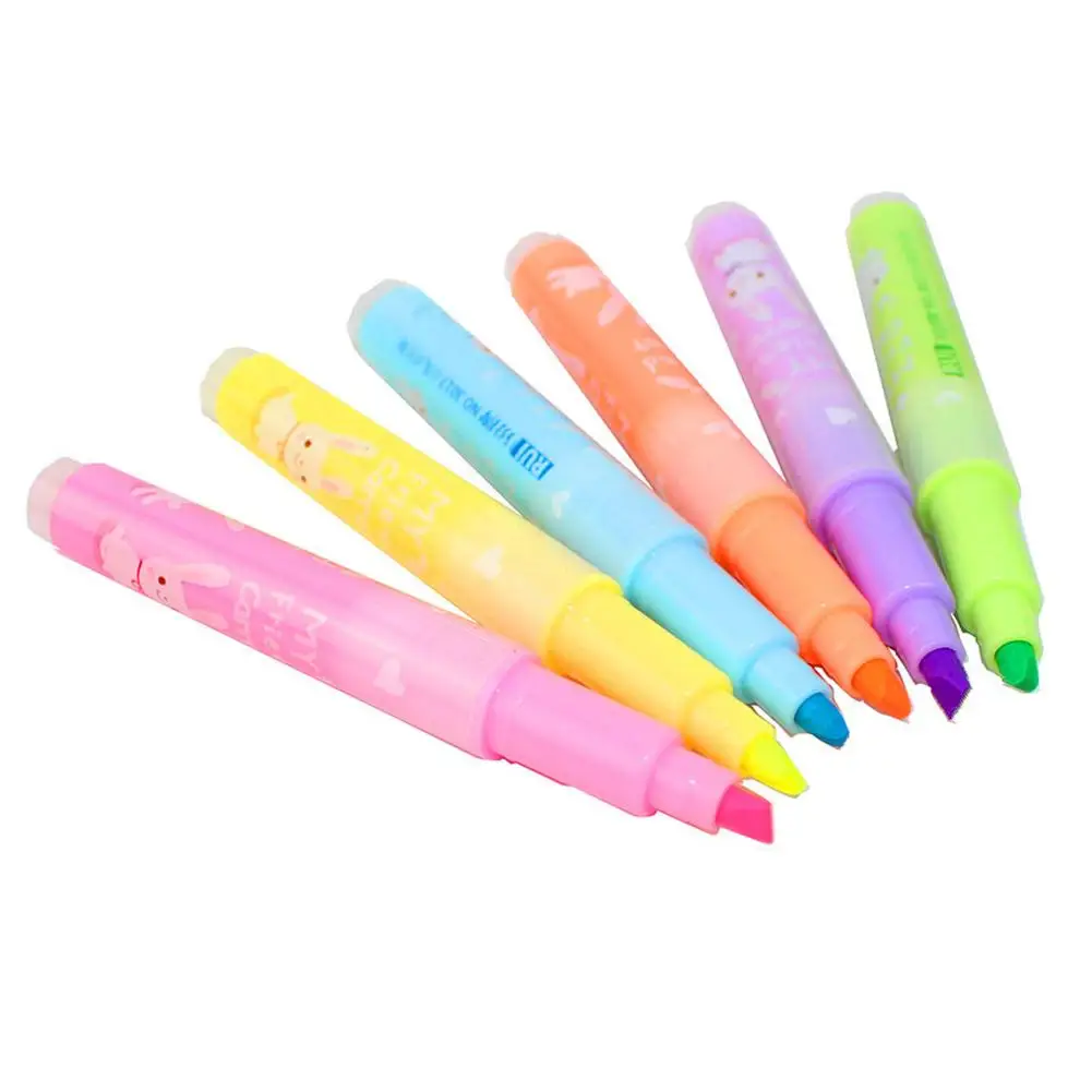 6pcs Colorful Highlighter Slanted Head Fluorescent Marker Pen Painting Graffiti Pen School Stationery Supplies
6pcs Colorful Highlighter Slanted Head Fluorescent Marker Pen Painting Graffiti Pen School Stationery Supplies