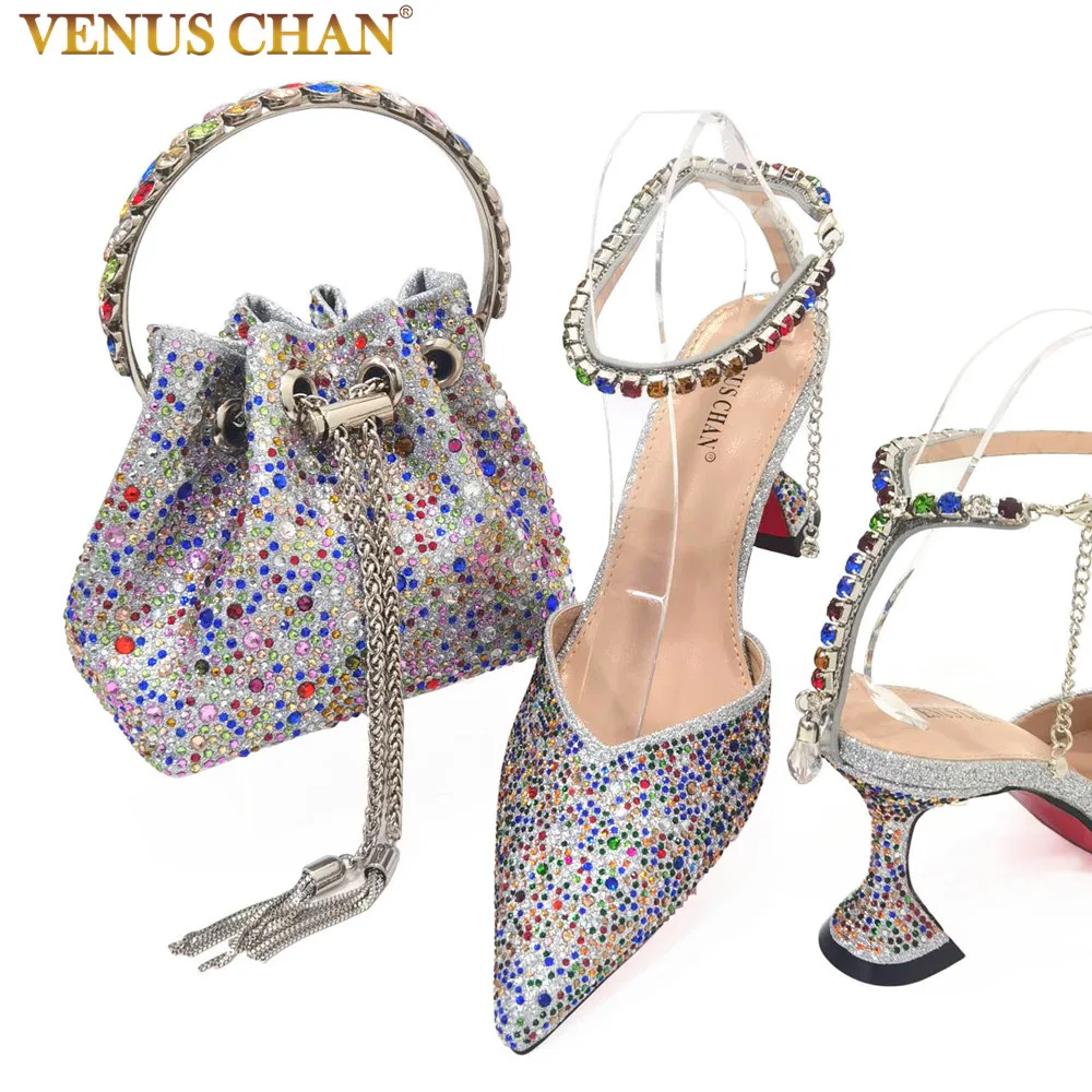 Venus Chan African Hot Selling Italian Design Nigerian Newest Fashion Classic Style Elegant Ladies Shoes and Bag Set in Silver
Venus Chan African Hot Selling Italian Design Nigerian Newest Fashion Classic Style Elegant Ladies Shoes and Bag Set in Silver