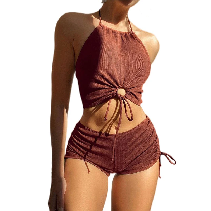 Wholesale Polyester Halter Swimsuit Summer 2023 Beach Tankini Women Sporty Bikini Set Swimwear Beachwear
Wholesale Polyester Halter Swimsuit Summer 2023 Beach Tankini Women Sporty Bikini Set Swimwear Beachwear