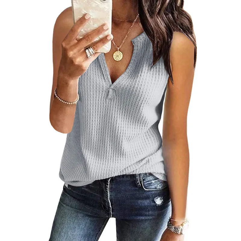 Sexy Deep V-neck T-Shirt Vest Women Sleeveless Elasticity Sweater Solid Casual T Shirts 2021 New Summer Female Knitted Tank Tops
Sexy Deep V-neck T-Shirt Vest Women Sleeveless Elasticity Sweater Solid Casual T Shirts 2021 New Summer Female Knitted Tank Tops