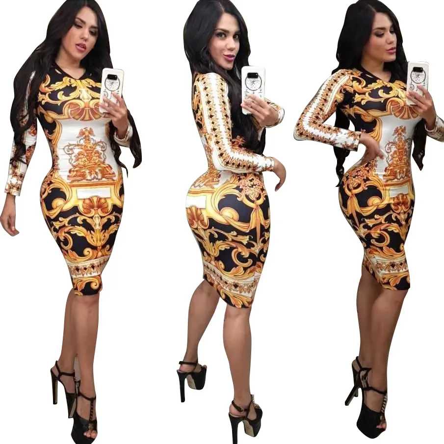 Sexy Printed Women Elegant Long Sleeve Floral Bodycon Dresses Pencil Midi Dresses Elegant Slim Dress for Evening Party Club Wear
Sexy Printed Women Elegant Long Sleeve Floral Bodycon Dresses Pencil Midi Dresses Elegant Slim Dress for Evening Party Club Wear