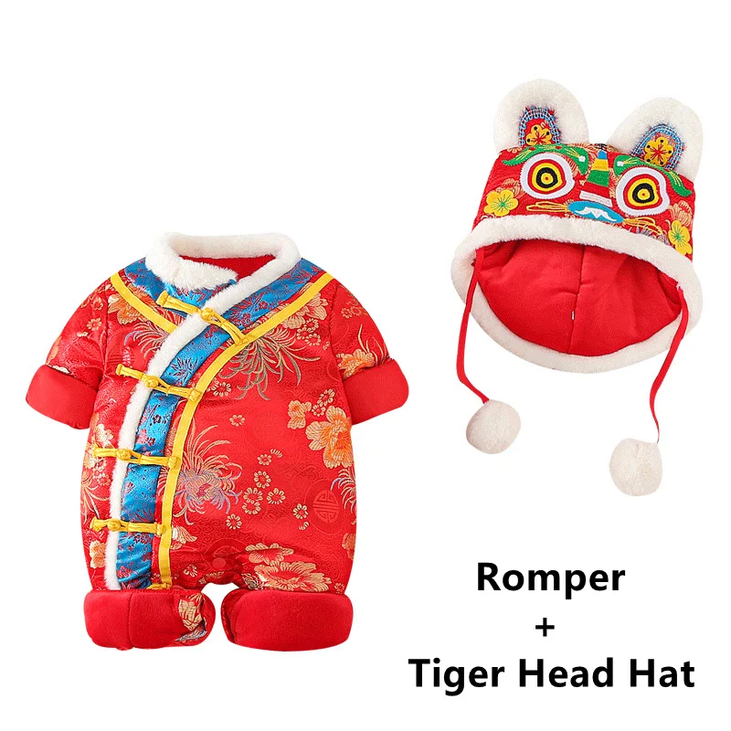 Newborn Winter Thicken Romper 2022 New Year Red Jumpsuit + Tiger Hat 2Pcs Baby Chinese Traditional Costumes Clothing Outfits Set
Newborn Winter Thicken Romper 2022 New Year Red Jumpsuit + Tiger Hat 2Pcs Baby Chinese Traditional Costumes Clothing Outfits Set