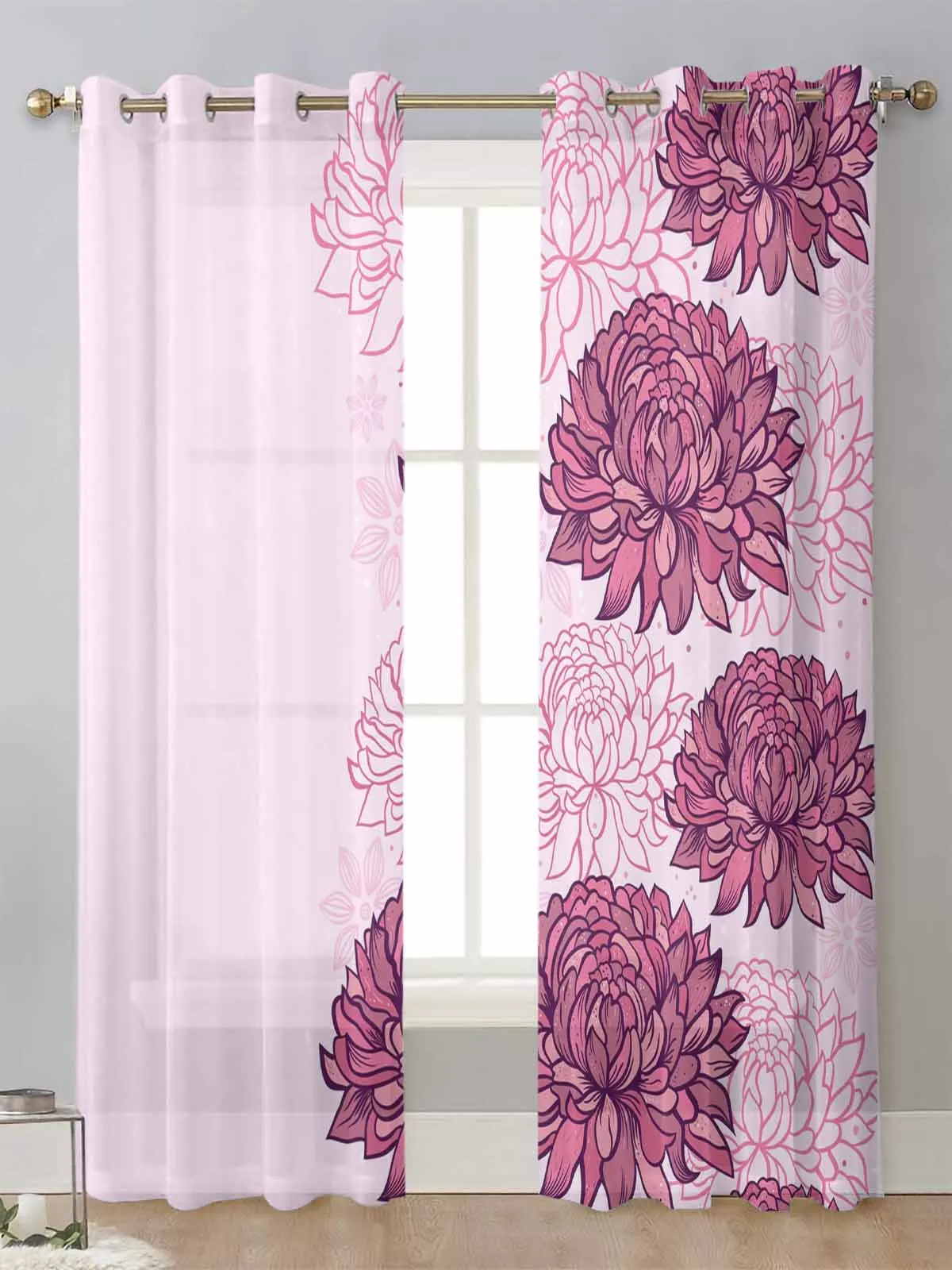 Pink Chrysanthemum Flower Texture Sheer Curtains For Living Room Window Voile Tulle Curtain Cortinas Drapes Home Decor
Pink Chrysanthemum Flower Texture Sheer Curtains For Living Room Window Voile Tulle Curtain Cortinas Drapes Home Decor