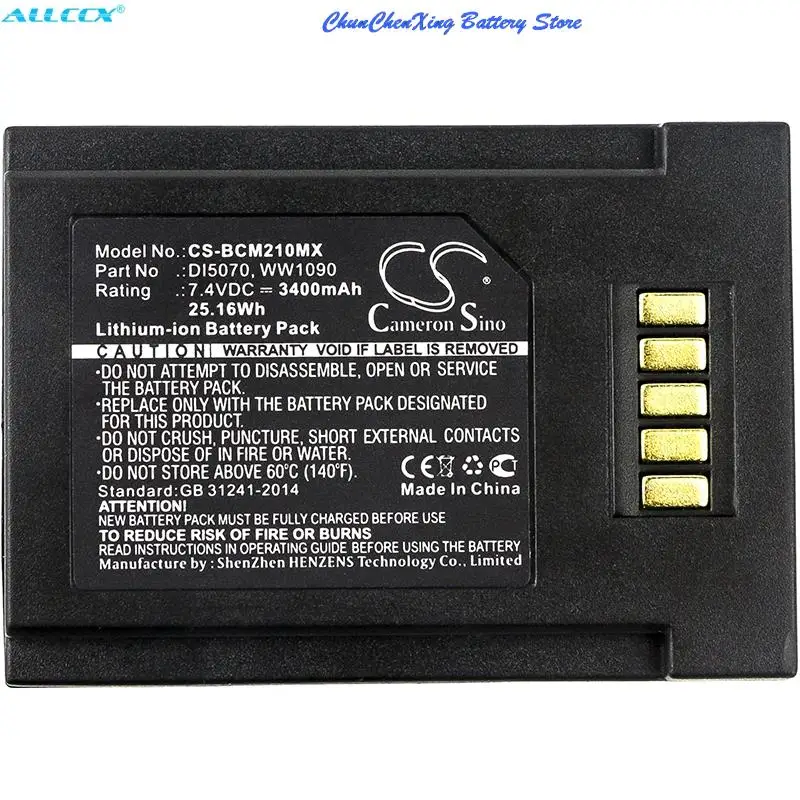 CS 3400mAh Battery DI5070,WW1090 for BCI SpectrO2 10, SpectrO2 20, SpectrO2 30, SpectrO2 Pulse Oximeters
CS 3400mAh Battery DI5070,WW1090 for BCI SpectrO2 10, SpectrO2 20, SpectrO2 30, SpectrO2 Pulse Oximeters