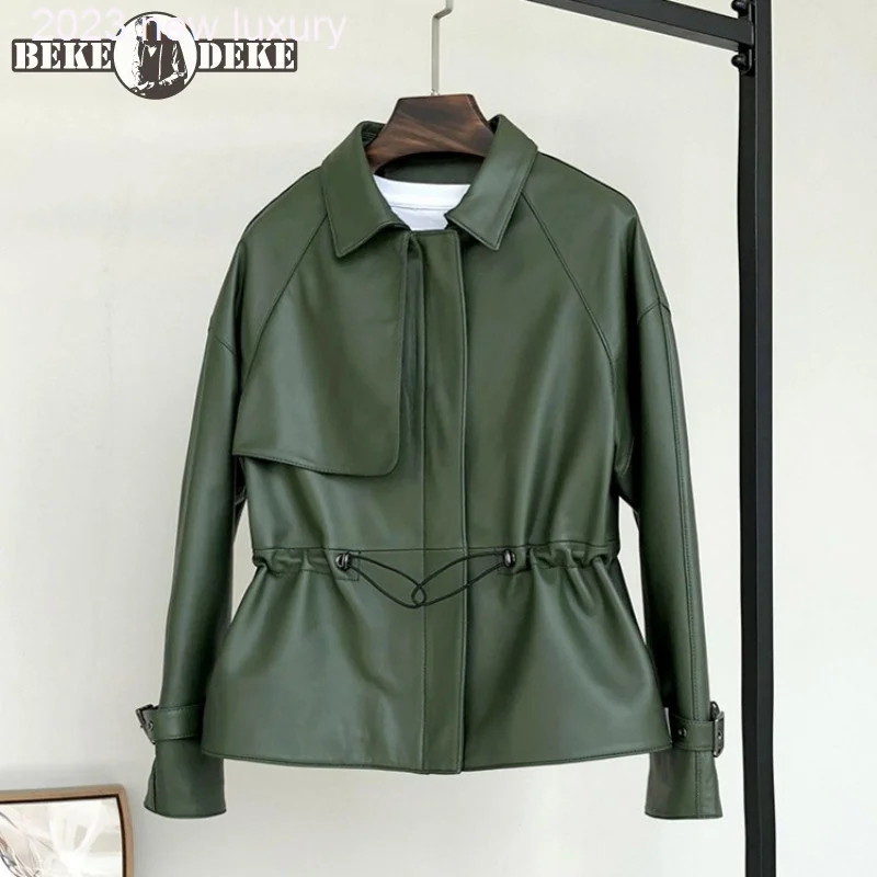 Genuine Leather Autumn Biker Jacket Women Zip Drawstring Short Windbreakers Coat Street Fashion Female Casual Outerwear
Genuine Leather Autumn Biker Jacket Women Zip Drawstring Short Windbreakers Coat Street Fashion Female Casual Outerwear