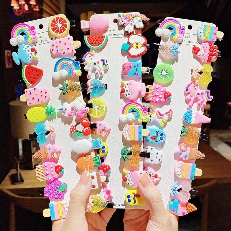 10 Pcs/Set Cute Cartoon Ice Cream Fruit Hair Clips for Kids Children Lovely Unicorn Hairpins Barrettes Hair Accessories Headwear
10 Pcs/Set Cute Cartoon Ice Cream Fruit Hair Clips for Kids Children Lovely Unicorn Hairpins Barrettes Hair Accessories Headwear