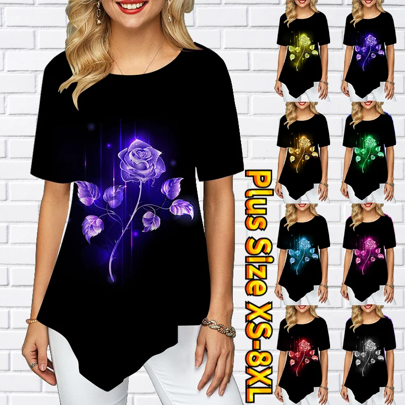 2022 New Summer Women's T-Shirt Tops Everyday Casual Round Neck Regular T-Shirts Fashion Shirts Floral Pattern Short Sleeves
2022 New Summer Women's T-Shirt Tops Everyday Casual Round Neck Regular T-Shirts Fashion Shirts Floral Pattern Short Sleeves