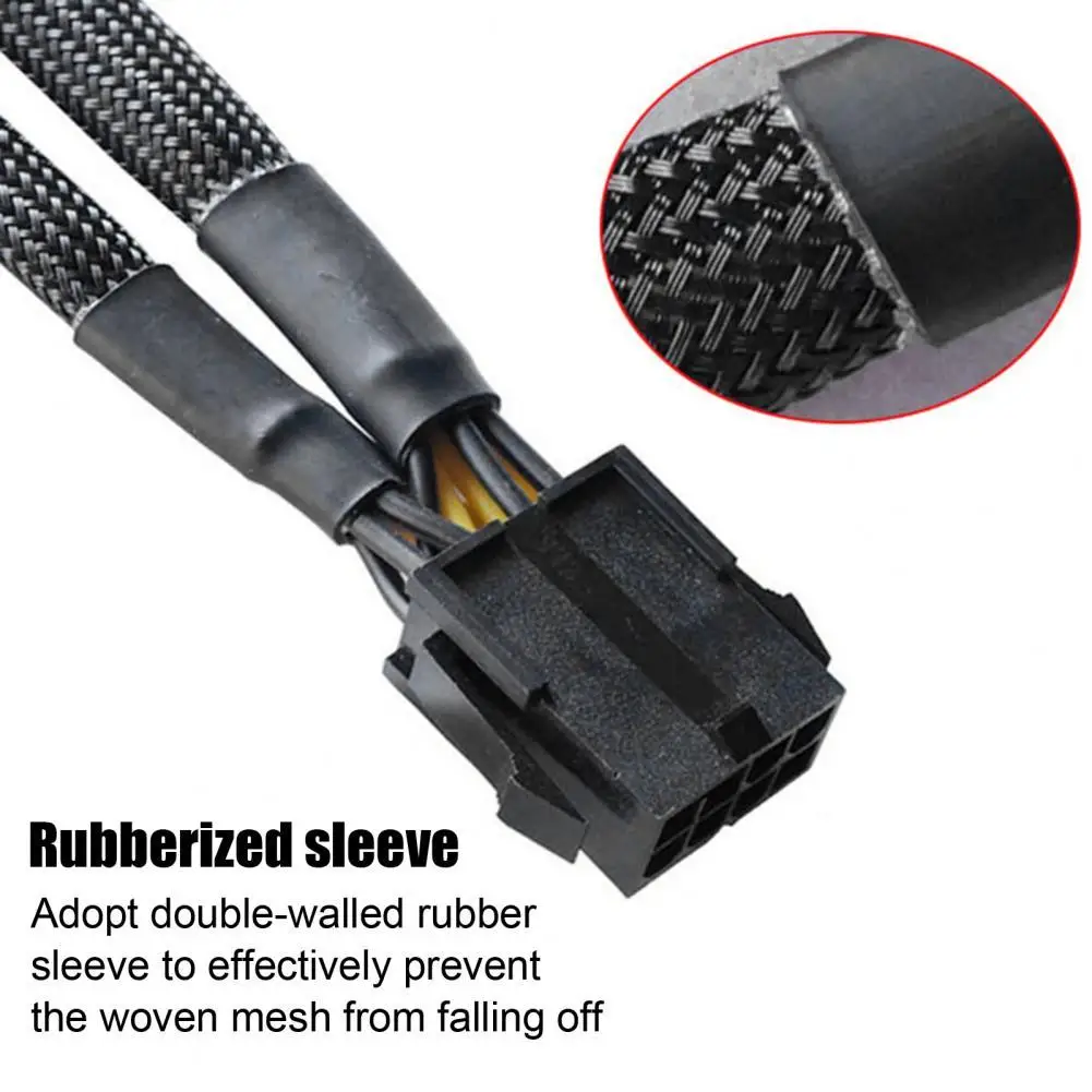 Practical Corrosion Resistant Durable Power Cable 8Pin to Dual 8Pin (6+2)Pin Graphics Card Power Supply Extension Cable
Practical Corrosion Resistant Durable Power Cable 8Pin to Dual 8Pin (6+2)Pin Graphics Card Power Supply Extension Cable