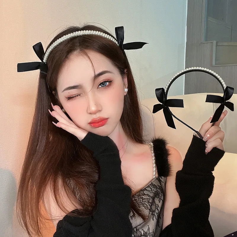 New Korean Pearls Headband Black White Bow Hairband for Women Fashion Sweet Hair Hoop Bands Accessories Female Elegant Headwear
New Korean Pearls Headband Black White Bow Hairband for Women Fashion Sweet Hair Hoop Bands Accessories Female Elegant Headwear