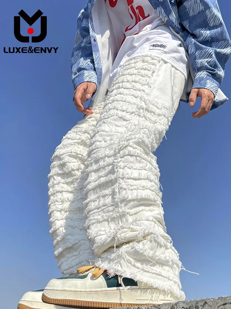 Брюки LUXE & ENVY мужские прямые с широкими штанинами, нишевые Свободные повседневные штаны в американском стиле, с необработанным краем, белые, ...
Брюки LUXE & ENVY мужские прямые с широкими штанинами, нишевые Свободные повседневные штаны в американском стиле, с необработанным краем, белые, ...