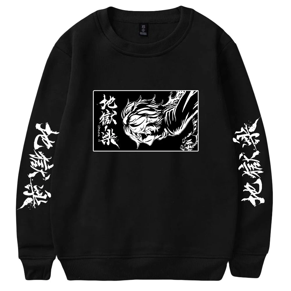 Толстовка Hell's Paradise Jigokuraku с длинным рукавом для мужчин и женщин, Свитшот Harajuku, уличная одежда 2022, повседневный стиль, японская аниме одежда
Толстовка Hell's Paradise Jigokuraku с длинным рукавом для мужчин и женщин, Свитшот Harajuku, уличная одежда 2022, повседневный стиль, японская аниме одежда