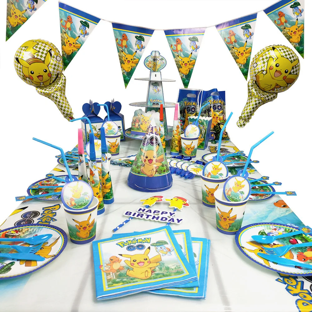 Pokemon Pikachu Birthday Party Disposable Decorations Toy Party Cutlery Set Paper Cups Paper Plate Kids Party Supplies
Pokemon Pikachu Birthday Party Disposable Decorations Toy Party Cutlery Set Paper Cups Paper Plate Kids Party Supplies