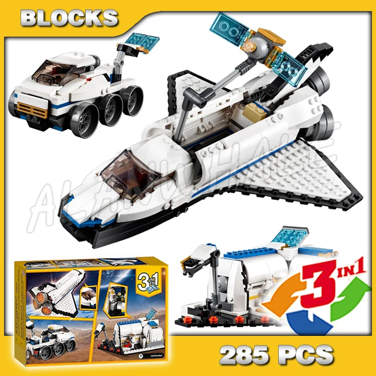 285pcs 3in1 Space Shuttle Explorer Moon Station Rover 3118 DIY Model Building Blocks Toys Bricks Compatible with
285pcs 3in1 Space Shuttle Explorer Moon Station Rover 3118 DIY Model Building Blocks Toys Bricks Compatible with