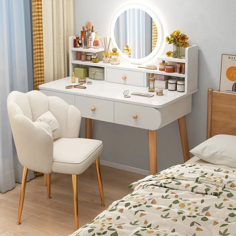 Manicure Decorative Dressing Table Women Chair Mirror Mirror Wood Storage Dressing Desk Modern Penteadeira Bedroom Furniture 
Manicure Decorative Dressing Table Women Chair Mirror Mirror Wood Storage Dressing Desk Modern Penteadeira Bedroom Furniture