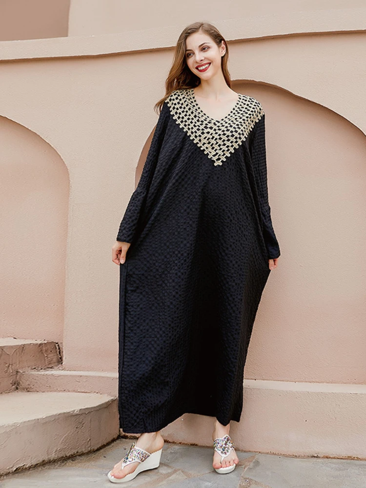 Spring New Black Fashion Elegant Party Dresses for Women 2023 Summer Solid Color Loose Leisure V-Neck Long Sleeve Vintage Dress
Spring New Black Fashion Elegant Party Dresses for Women 2023 Summer Solid Color Loose Leisure V-Neck Long Sleeve Vintage Dress