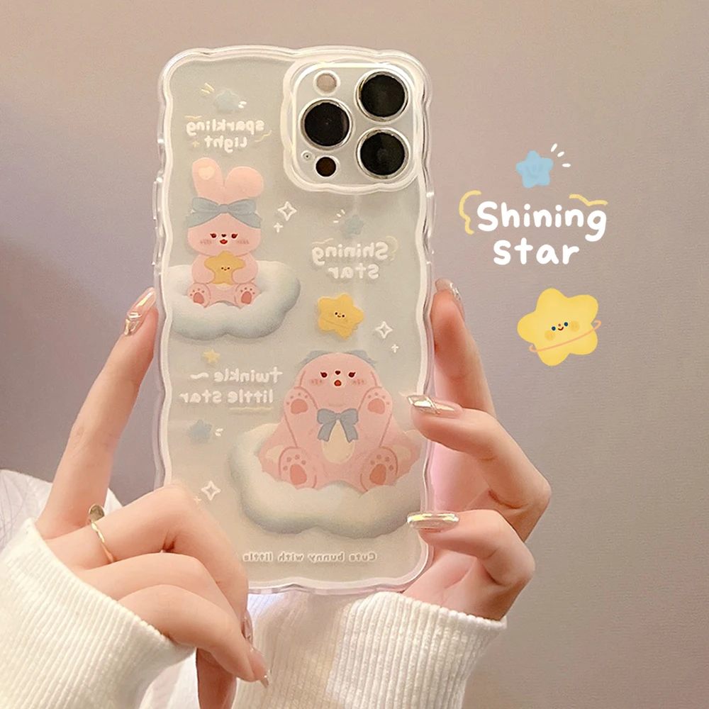 Cute Rabbit Transparent Soft Thin Cartoon Phone Case For iPhone 13 Pro Max 12 Mini 11 Xr Xs Max 7 8 Plus Back Cover wavy border
Cute Rabbit Transparent Soft Thin Cartoon Phone Case For iPhone 13 Pro Max 12 Mini 11 Xr Xs Max 7 8 Plus Back Cover wavy border