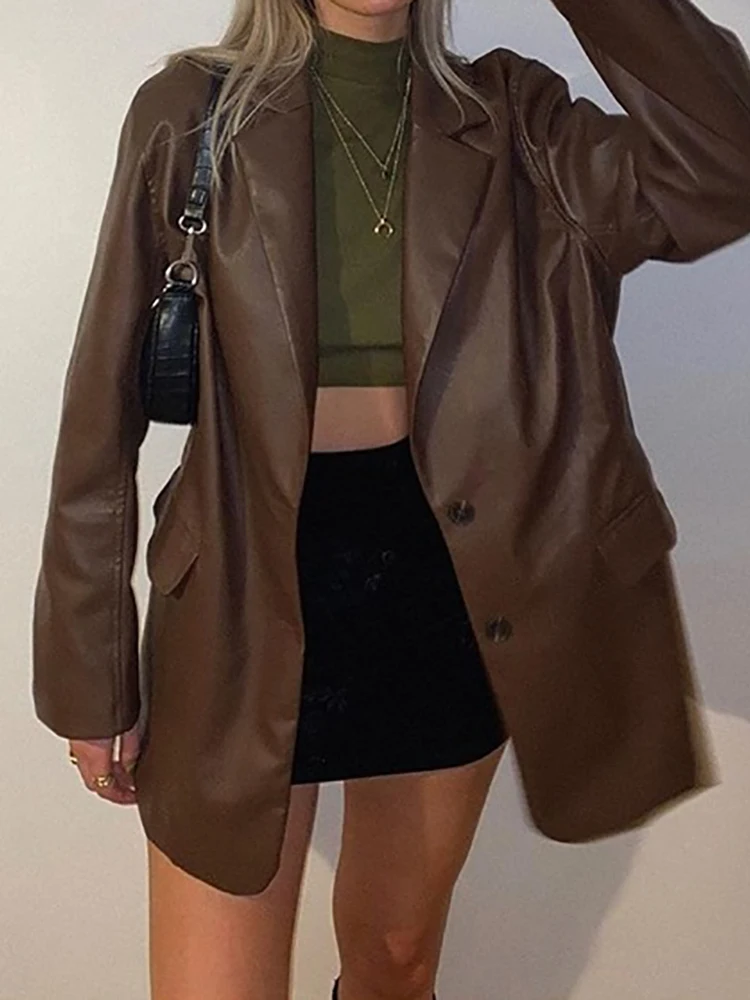 Women Leather Long Jacket Autumn Winter Solid Turn-Down Collar Long Sleeve Fashion Ladies Outerwear New Warm Belt Casual Coat
Women Leather Long Jacket Autumn Winter Solid Turn-Down Collar Long Sleeve Fashion Ladies Outerwear New Warm Belt Casual Coat