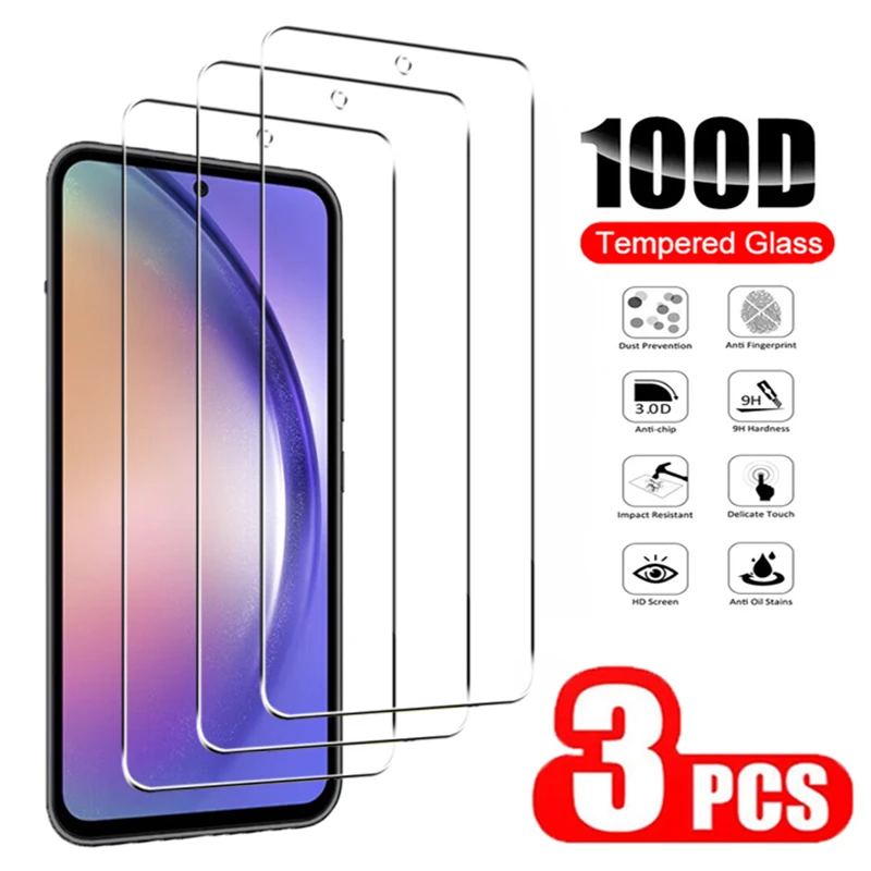 3Pcs Tempered Glass For Samsung Galaxy A54 A74 A53 A52S A72 S20FE A14 A24 A34 S21FE A22 A33 5G Screen Protector Glass Film
3Pcs Tempered Glass For Samsung Galaxy A54 A74 A53 A52S A72 S20FE A14 A24 A34 S21FE A22 A33 5G Screen Protector Glass Film