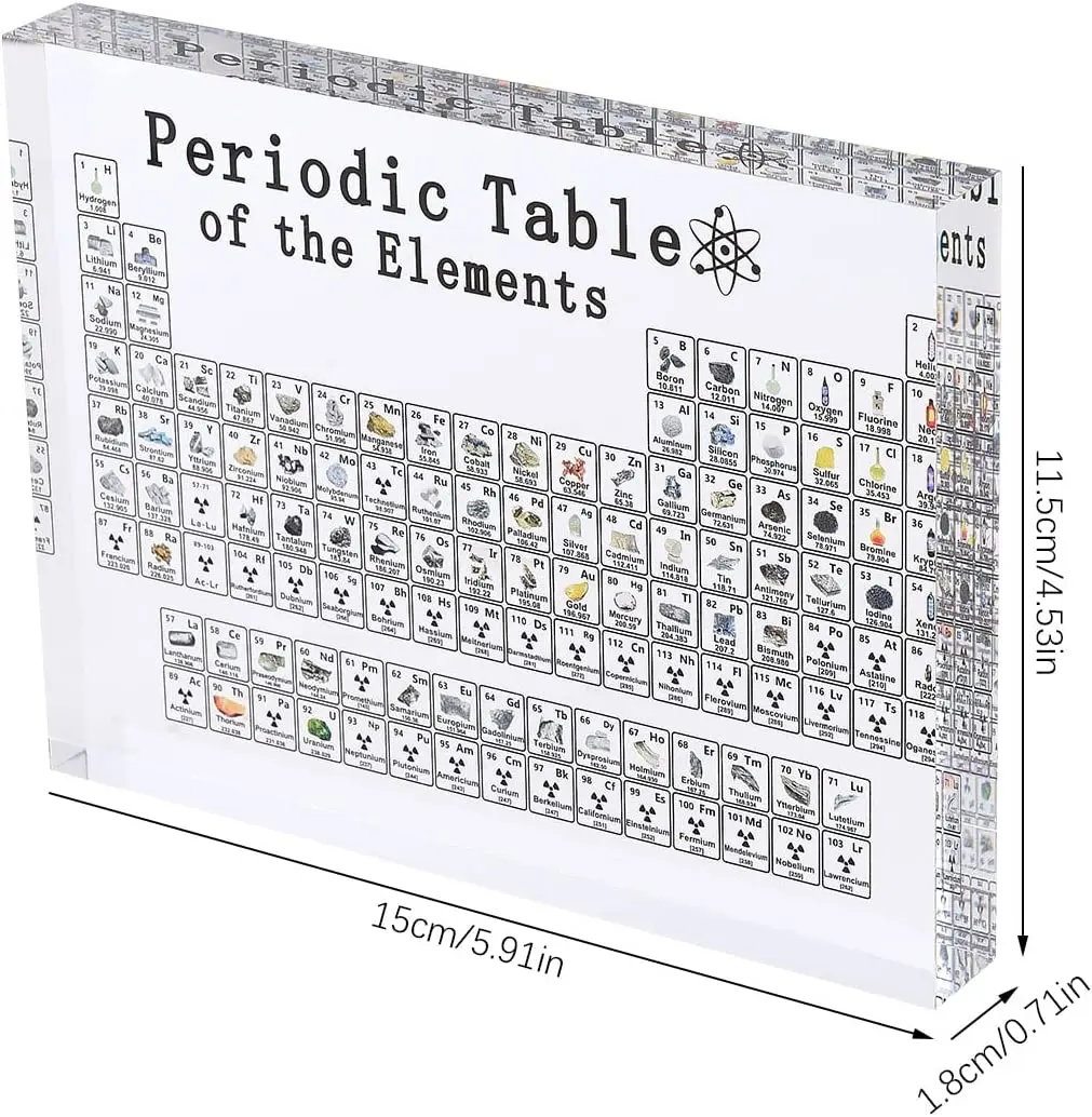 Acrylic Periodic Table Display with Real Elements Kids Teaching School Day Birthday Gift Chemical Element Home Desktop Decor
Acrylic Periodic Table Display with Real Elements Kids Teaching School Day Birthday Gift Chemical Element Home Desktop Decor