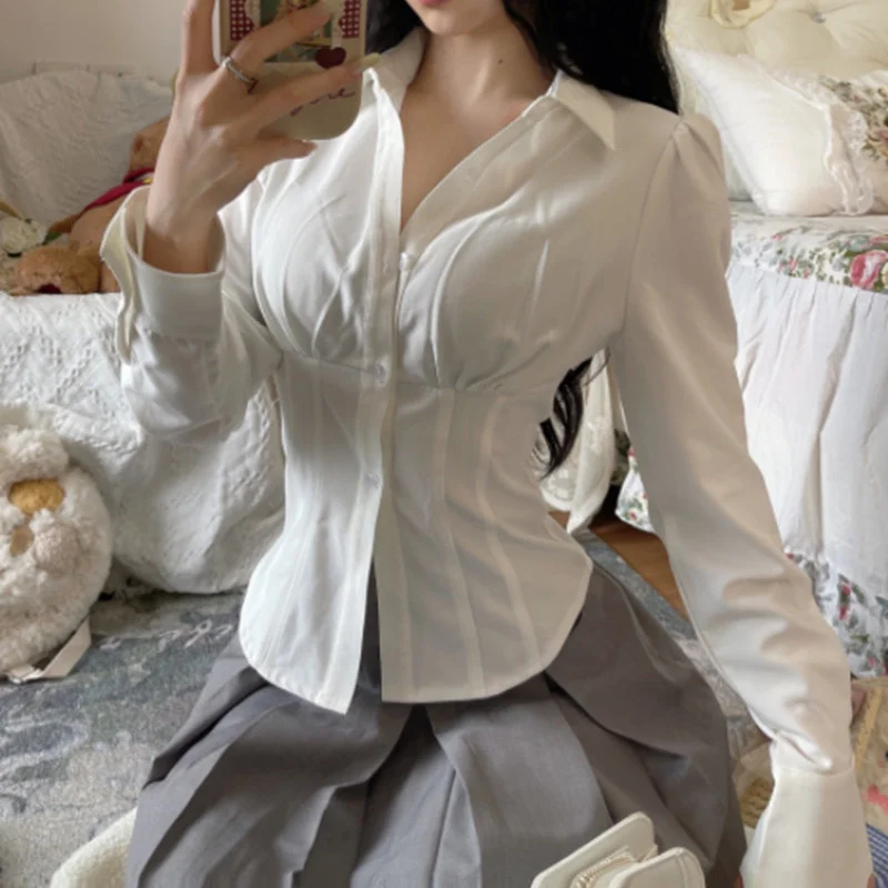 Dinboa-sexy White Women Blouses Tunics Korean Fashion Shirt Chic Harajuku Preppy Elegant Female Japanese Style Casual Jk Slim
Dinboa-sexy White Women Blouses Tunics Korean Fashion Shirt Chic Harajuku Preppy Elegant Female Japanese Style Casual Jk Slim