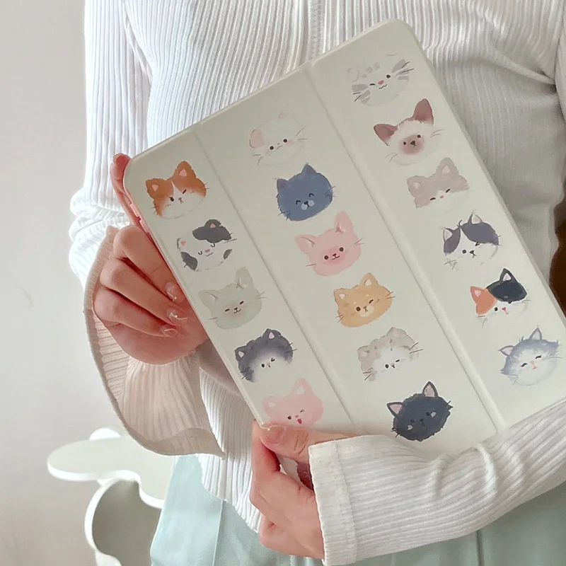 Cute Cat Folding Stand Case For iPad 2021 12.9 Mini 6 Pro 11 Air 4 5 3 PU Acrylic Smart magnetic attraction Cover with Pen Tray
Cute Cat Folding Stand Case For iPad 2021 12.9 Mini 6 Pro 11 Air 4 5 3 PU Acrylic Smart magnetic attraction Cover with Pen Tray