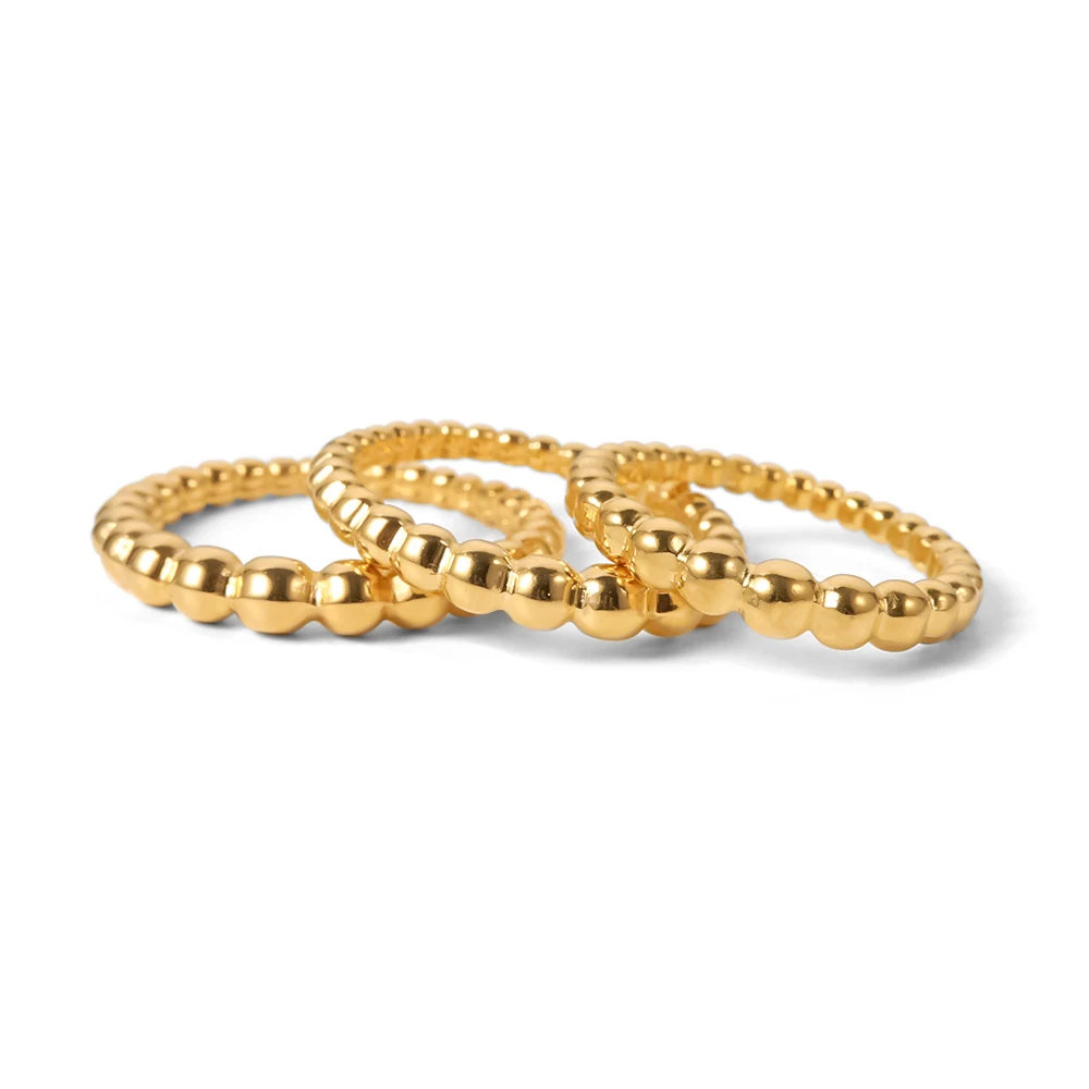 Minimalist 18K Gold IP Plating Thin Bead Ring Women Stainless Steel Small Bead Finger Ring Wedding for Women Fashion Trendy Jewe
Minimalist 18K Gold IP Plating Thin Bead Ring Women Stainless Steel Small Bead Finger Ring Wedding for Women Fashion Trendy Jewe