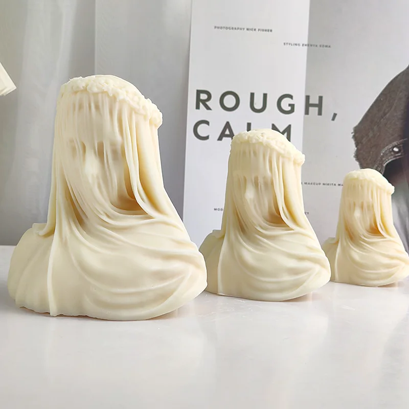 Veiled Lady Candle Silicone Mold Female Bride Antique Bust Statue Sculpture Woman Body Silicone Mold Home decor gypsum mould
Veiled Lady Candle Silicone Mold Female Bride Antique Bust Statue Sculpture Woman Body Silicone Mold Home decor gypsum mould