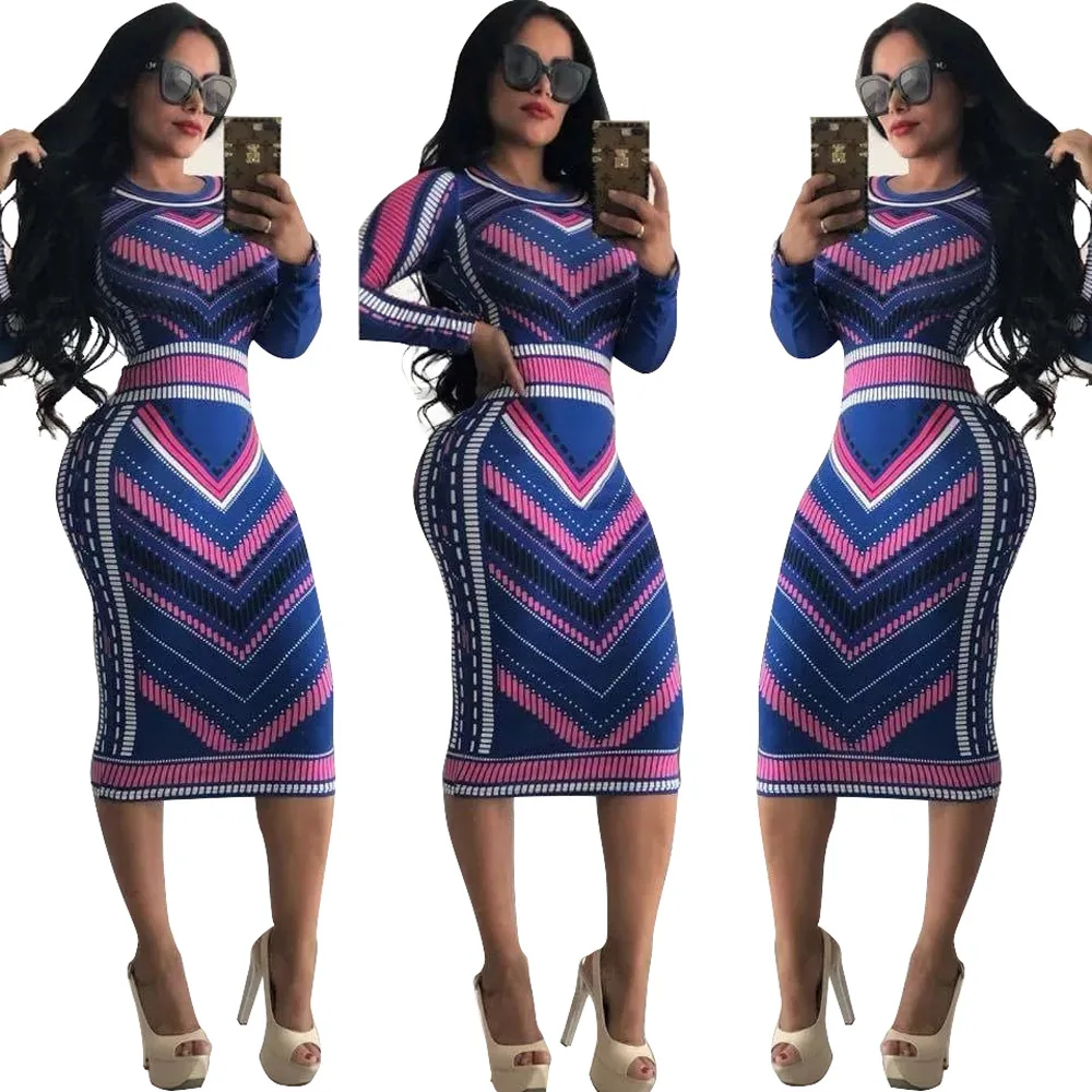 Spring And Autumn New Style Women Casual O-neck Print Long Sleeve Bodycon Party Long Dress Ladies Sexy Striped Clubwear Dresses
Spring And Autumn New Style Women Casual O-neck Print Long Sleeve Bodycon Party Long Dress Ladies Sexy Striped Clubwear Dresses