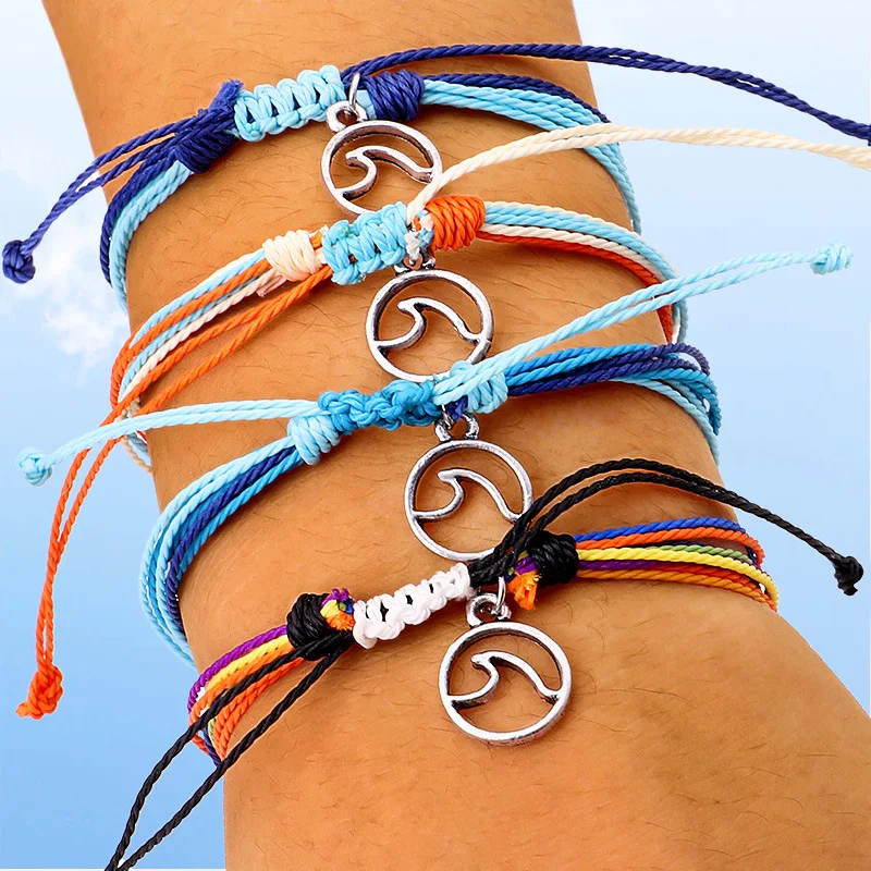 Hand-Woven Bohemian Bracelet Colorful Waterproof Wax Line Carrying Strap sea wave Pendant Bracelet for Women charm bracelet
Hand-Woven Bohemian Bracelet Colorful Waterproof Wax Line Carrying Strap sea wave Pendant Bracelet for Women charm bracelet