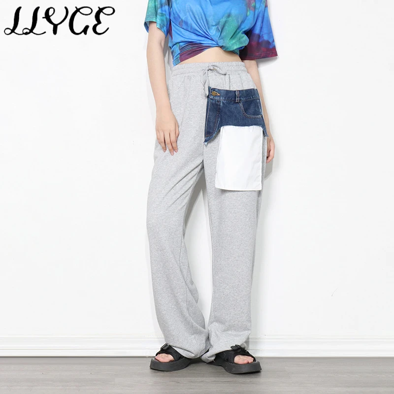 Casual Straight Colorblock Pants For Women High Waist Patchwork Pockets Trousers Female 2023 Spring Fashion Length Loose Clothes
Casual Straight Colorblock Pants For Women High Waist Patchwork Pockets Trousers Female 2023 Spring Fashion Length Loose Clothes