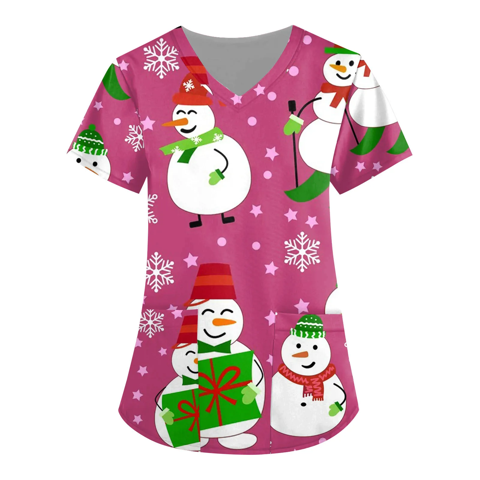 Women Clothing S-5xl Plus Size Short Sleeve V-neck Pocket Christmas Santa Claus Tops Xmas Scrubs Uniforms Nursing Scrubs T-shirt
Women Clothing S-5xl Plus Size Short Sleeve V-neck Pocket Christmas Santa Claus Tops Xmas Scrubs Uniforms Nursing Scrubs T-shirt