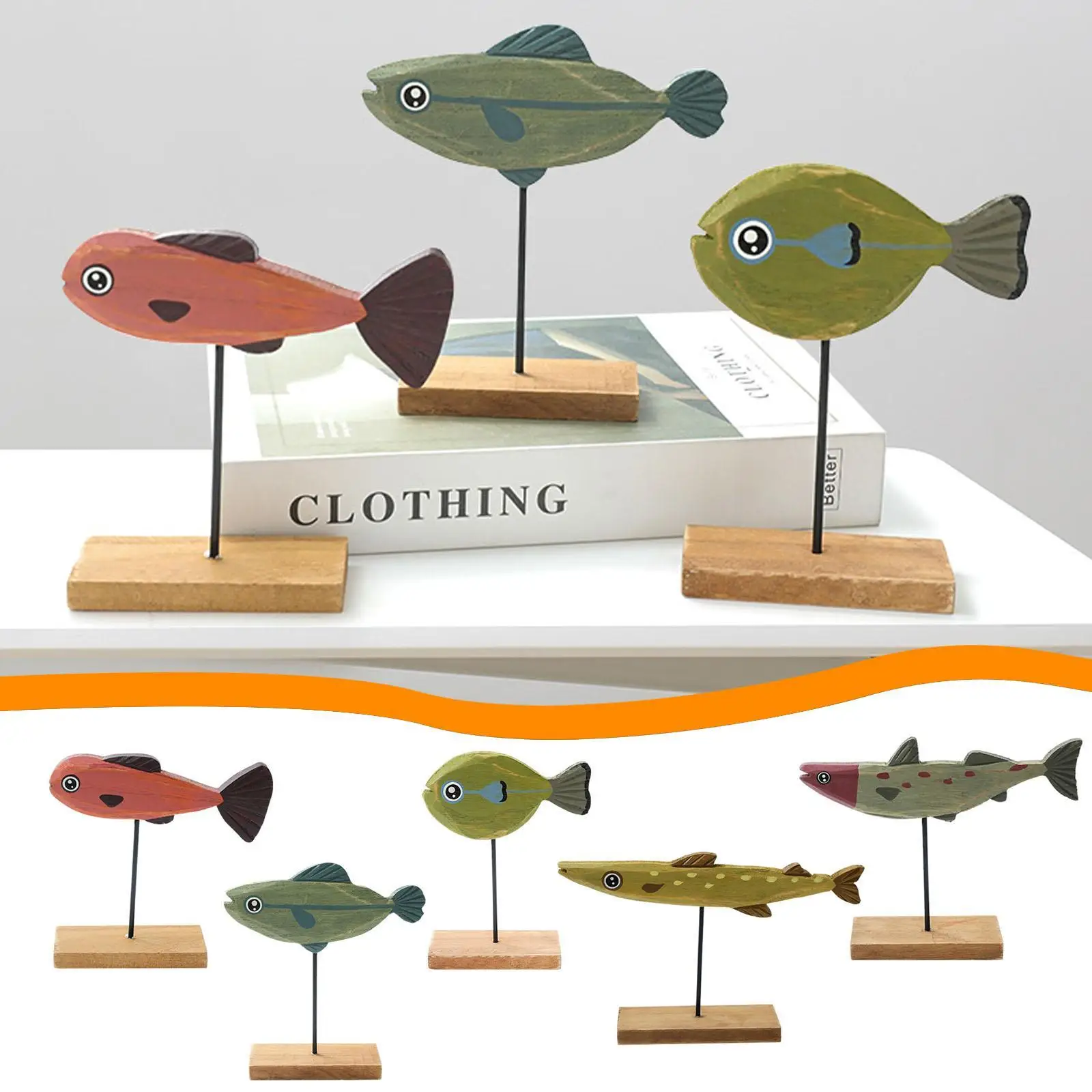 Wooden Small Fish Decorations Desktop Ornaments Hand-carved Statue Home Crafts Decor Animals Room Decoration Accessories
Wooden Small Fish Decorations Desktop Ornaments Hand-carved Statue Home Crafts Decor Animals Room Decoration Accessories